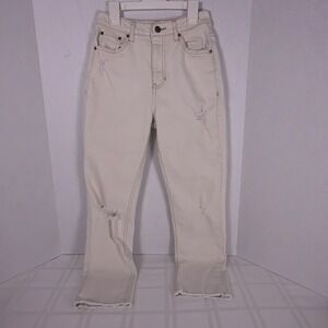 AND NOW THIS Womens Jeans Size 25 White High Rise Straight Leg